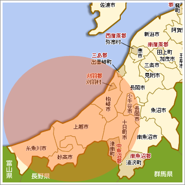 新潟県の地図